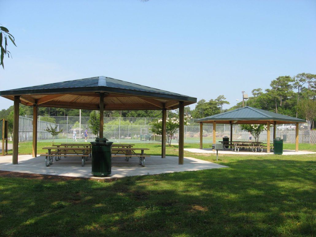 Two Gazebos with Tables Underneath
